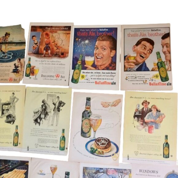Vintage 1940s-50s BALLANTINE ALE BEER  BREWERY DECOR ART ADVERTISING~LOT OF 15 - Picture 3 of 5
